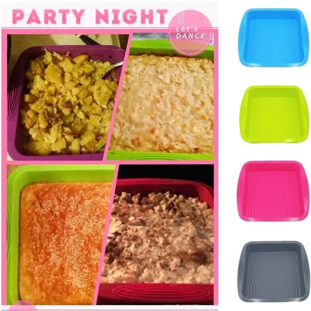 Non-Stick Silicone 8-Inch Square Baking Pan NEW